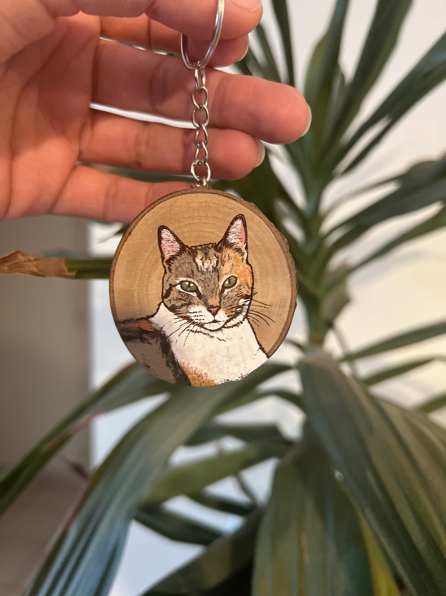 Porte clé en bois personnalisé chien ou chat