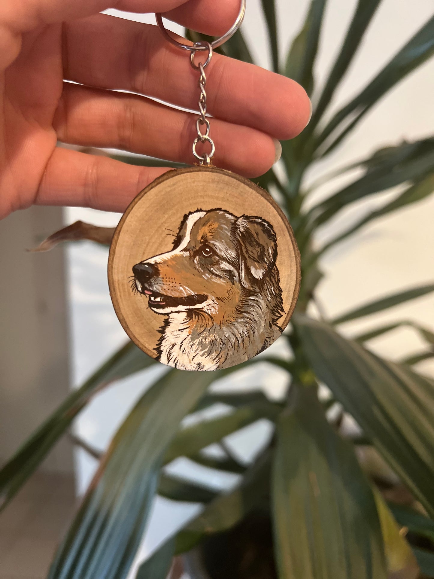 Porte clé en bois personnalisé chien ou chat