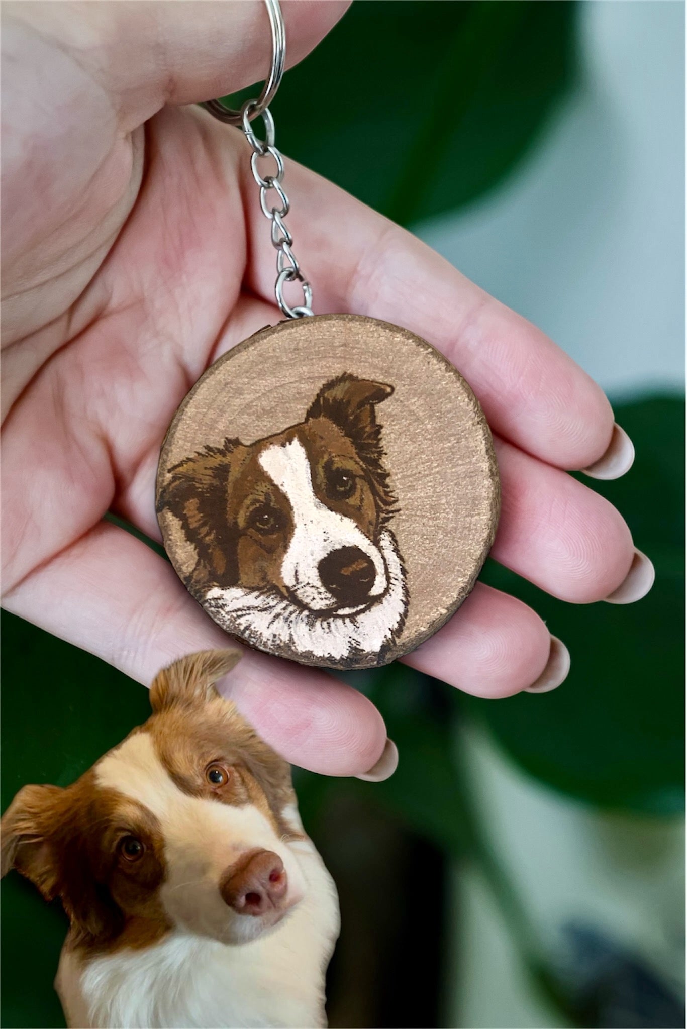 Porte clé en bois personnalisé chien ou chat